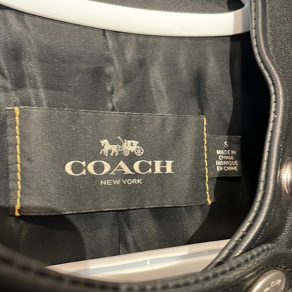 COACH BLACK LEATHER JACKET - Picture 3 of 8